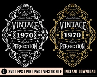 Vintage 1970 - The Birth of Legend | Aged to Perfection | 50th Birthday Shirt | Aged to perfection svg | 50th Birthday Gift | Dad svg