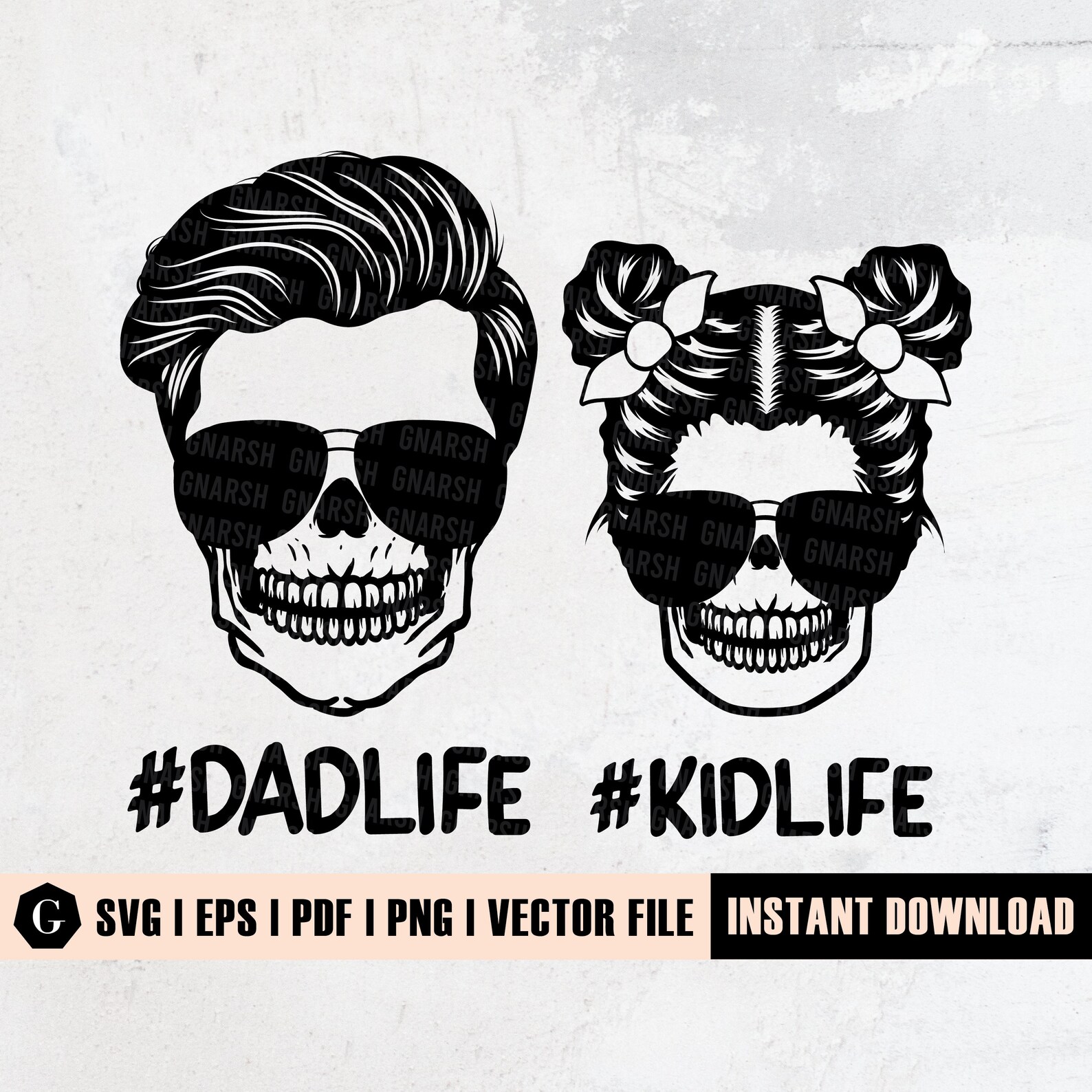 Download Dad Life Kid Life Skull Svg Daughter Svg Dad Daughter Svg | Etsy