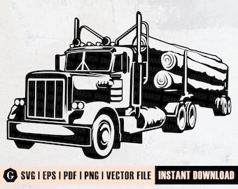 Logging Truck Svg | Caminhão de registro camiseta de &lt;br&gt; Entrega Rápida? Caminhão Svg | Motorista de caminhão Svg | Caminhão de registro | Clipart de caminhão | Caminhão Logging Png | Arquivo de corte