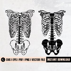 Skeleton Ribbenkast SVG | Ribcage svg bestand | Skelet Svg | Halloween svg | Skeleton Bones Svg | Skeleton shirt | Horror Svg | Bestanden snijden