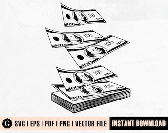 100 Dollar Bill SVG | Money Stack Clipart (Digital Download)