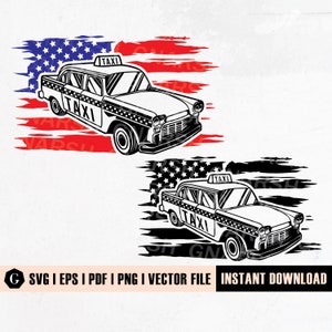 Taxi Cab SVG | Car SVG | Public Transportation Decal Vinyl Graphics | Taxi Driver Shirt | Taxi Svg | Taxi Shirt | Taxi Driver Poster Cutfile