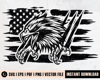 アメリカ国旗 ワシ SVG | アメリカ合衆国 | 星条旗 | Cricut