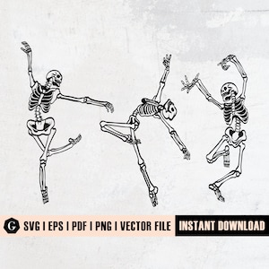 Dancing Skeletons SVG | Skull Couple Silhouette (Digital Download)