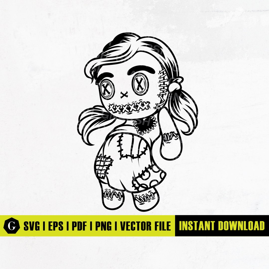 Voodoo Doll Svg Spooky Girl Doll SVG Witchy SVG Sorcery SVG Gothic Svg