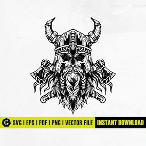 Viking Skull SVG Files | Valkyrie Viking | Valhalla svg | Viking svg | Norse Mythology svg | Nordic svg | Viking Warrior Stencil for Cricut