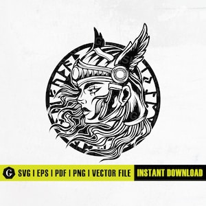 Valkyrie svg | Lady Warrior svg | Valkyrie Clipart | Warrior Woman Svg | Viking svg | Valhalla svg | Norse Mythology svg Stencil for Cricut