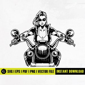 Girl Biker svg | Biker Woman Svg | Biker Clipart | Biker Cutfile | Girl Rider svg | Motorbike svg | Girl Rider Cutfile | Motorbike Cutfile