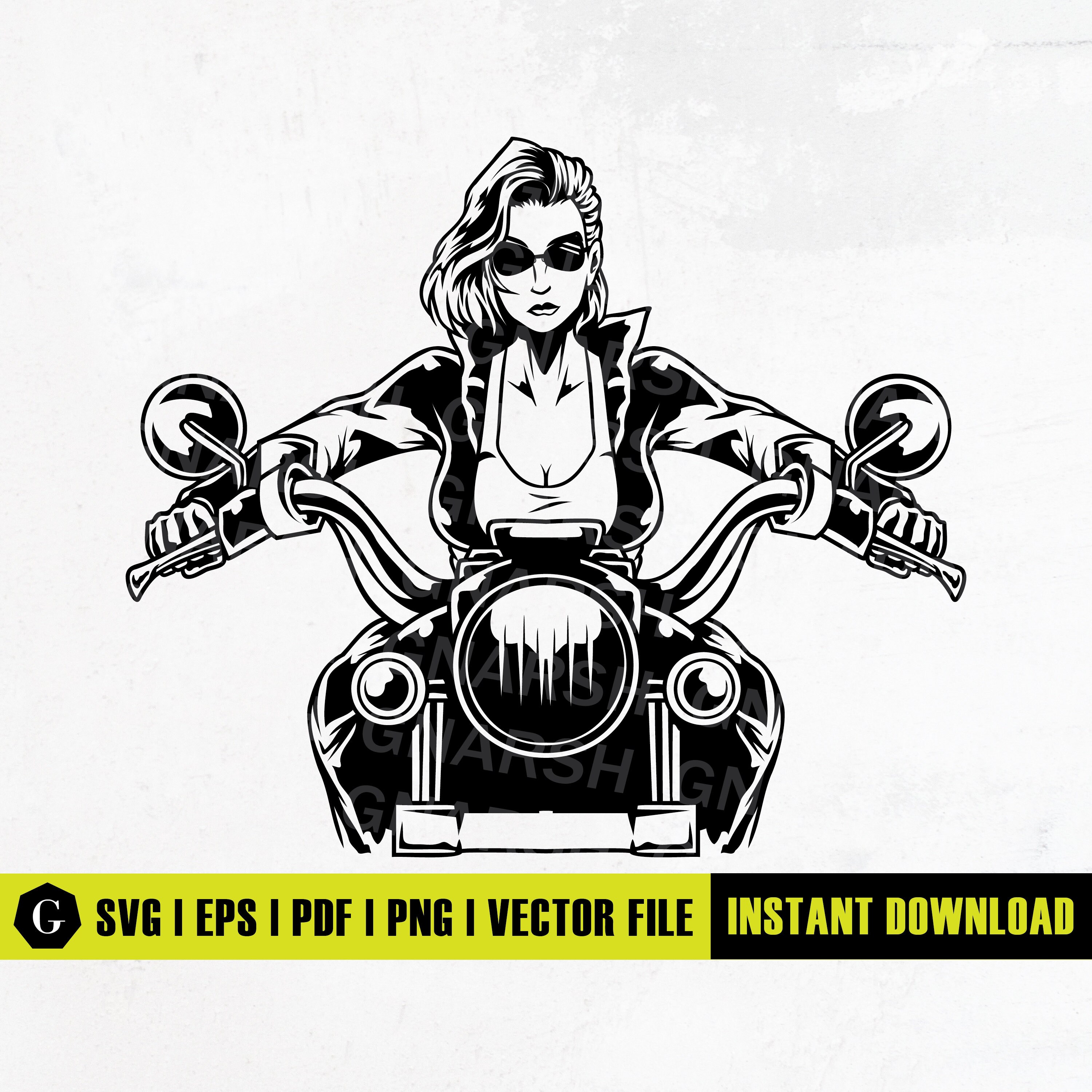 Girl Biker Svg | Biker Woman Svg | Biker Clipart | Biker Cutfile