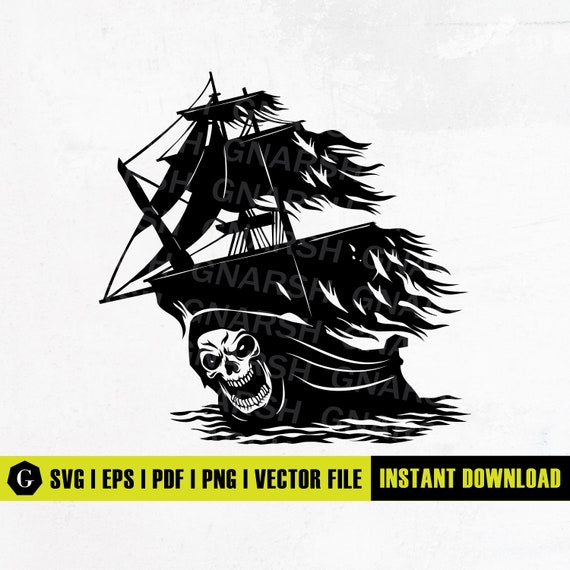Pirate Ship Svg Black Ship Svg Pirate Clipart Pirate - Etsy