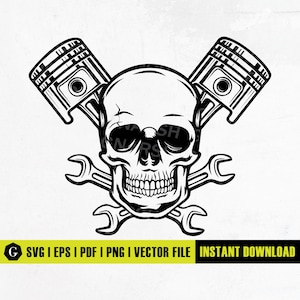 Skull Mechanic Svg | Mechanic Skull Svg | Mechanic Logo | Patriotic Skull Svg | Skull Mechanic Svg | Wrenches Svg | Cutting Files Png Dxf Ai