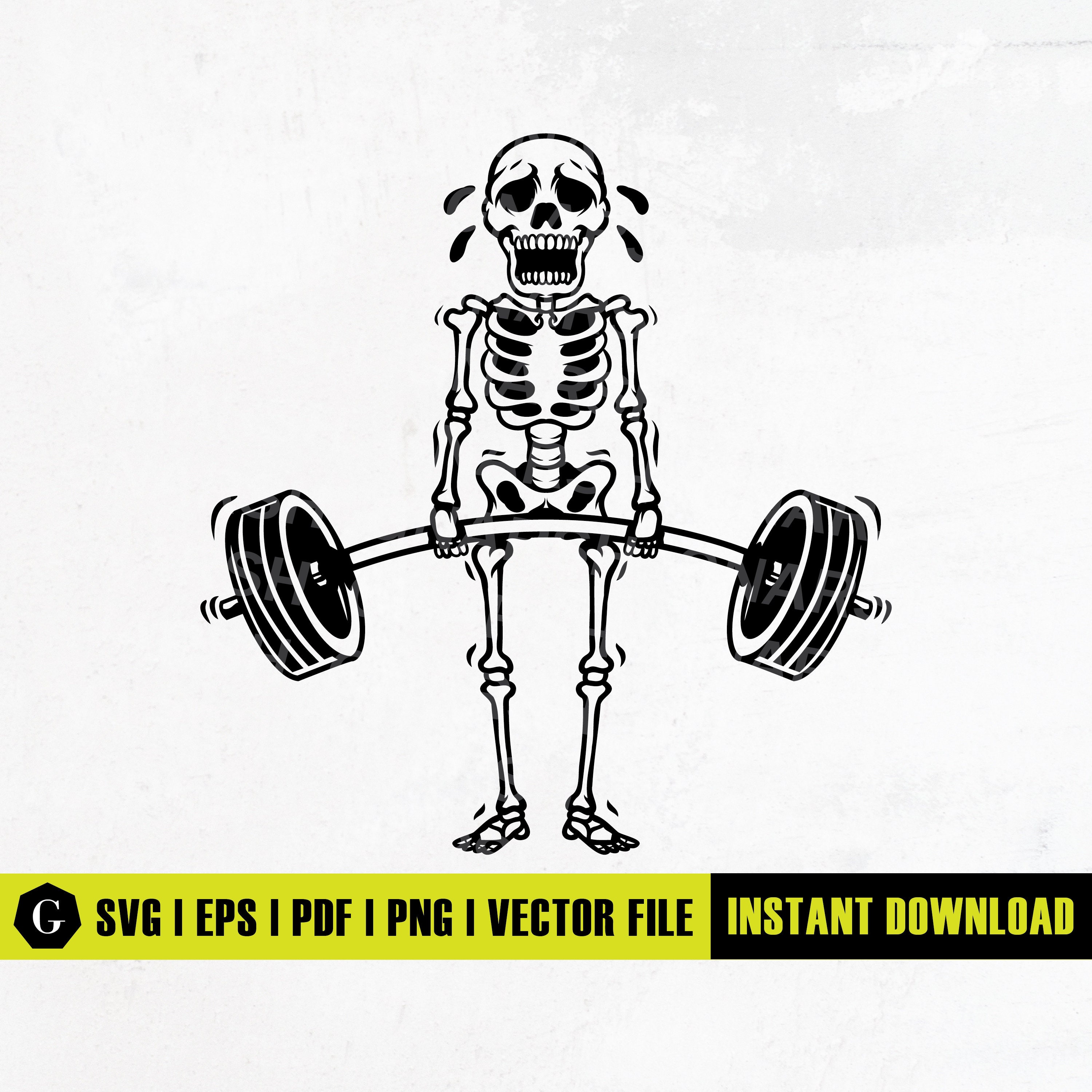 Skeleton Deadlift SVG | Gym SVG | Workout Shirt Sticker Decal T