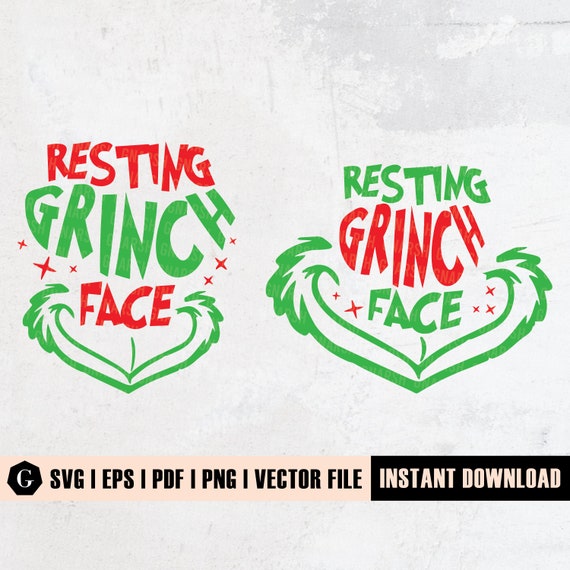 Resting Grinch Face SVG Resting Grinch Face PNG Resting | Etsy