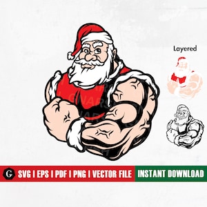 Buff Santa Claus SVG | Funny Christmas SVG | Funny Xmas svg | Merry Christmas Svg | Christmas Shirt | Winter Svg | Christmas Clipart CUTFILE