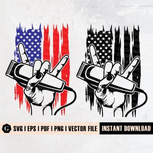 USA Barber Clippers Svg | BarberShop Svg | Barber Clipart | Hair Therapy Svg | Barber Svg | Hairapist Svg | Hairstylist svg | US flag