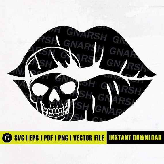Lip Skull Print Kiss SVG Skull Svg Lips Svg Lips Skull Svg Etsy