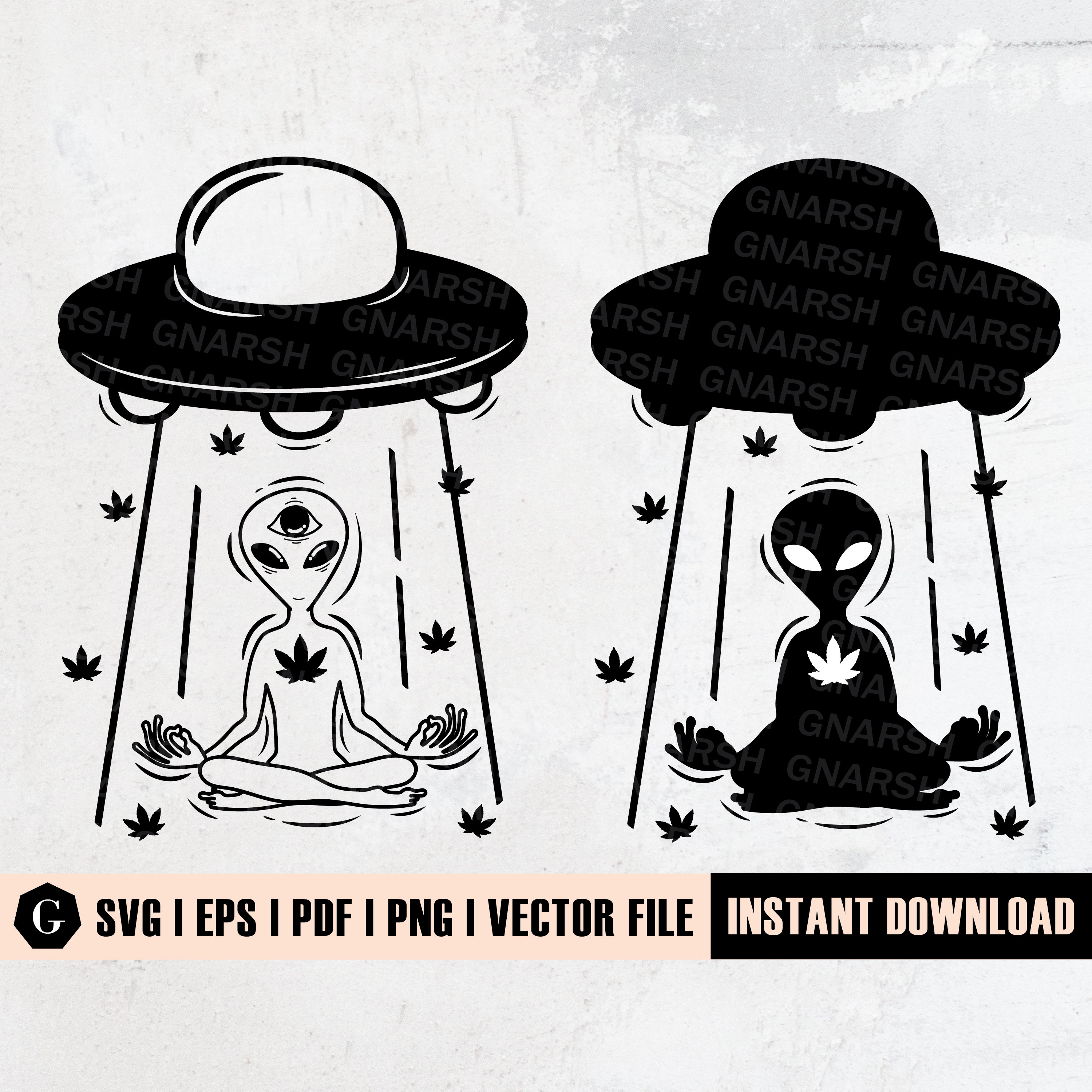 Alien Weed SVG | UFO Cannabis Design (digital Files) - Etsy