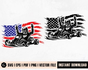 Go Kart Racing SVG File | Racer Clipart (Digital Download)