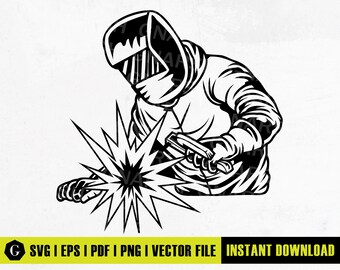 Welding Steel Metal SVG | Welder Clipart, Torch Mask (Digital Files)