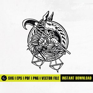 Anubis SVG | God Of Death SVG | Mummy Sphinx Pyramids Pharaoh Hieroglyphics Embalmer | Anubis Egyptian God Of Death Tattoo Stencil Cricut