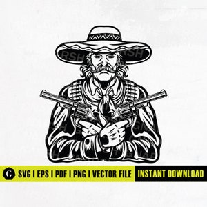 Chicano Svg / File Cowboy Svg / Rodeo Boy svg / Messicano Svg / Arte messicana / Cowboy occidentale Svg / Cowboy Svg File Tattoo Stencil per Cricut