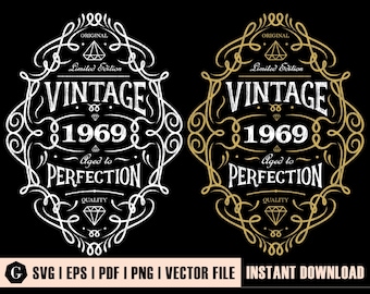 Vintage 1969 - The Birth of Legend | Aged to Perfection | 51st Birthday Shirt | Aged to perfection svg | 51st Birthday Gift | Cut Files
