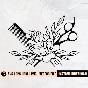 Floral Föhn SVG | Hairstylist SVG | Kosmetikerin SVG | Friseur svg | Salon svg | Hairstylist Geschenk svg | Haar svg | Friseur svg