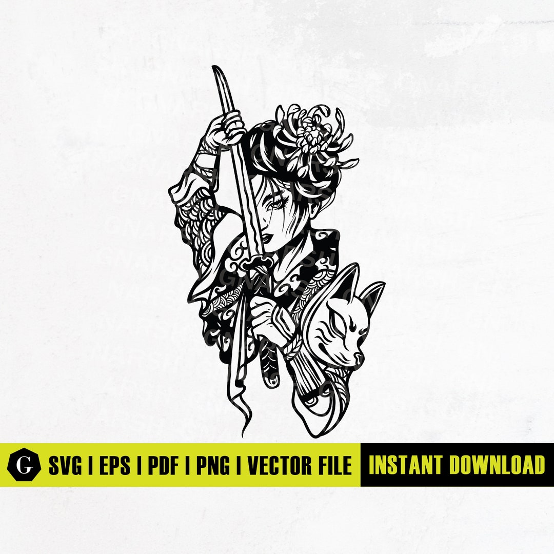 Geisha Girl Svg Geisha Art Samurai Girl Svg Ninja Svg Shinobi Assassin