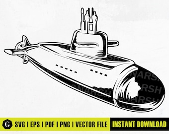 US Navy Submarine SVG | Warship Clipart, Decal Graphics (Digital Download)
