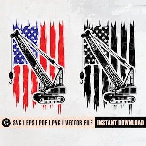 US Crane Svg File | Crane clipart | Crane bundle | Construction svg | Excavator svg | Crane operator svg | Svg Files for Cricut Silhouette