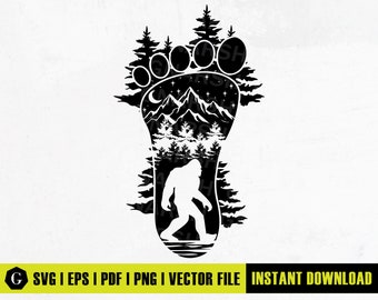 Bigfoot Footprint SVG | Wild Sasquatch Cut File (Digital Download)