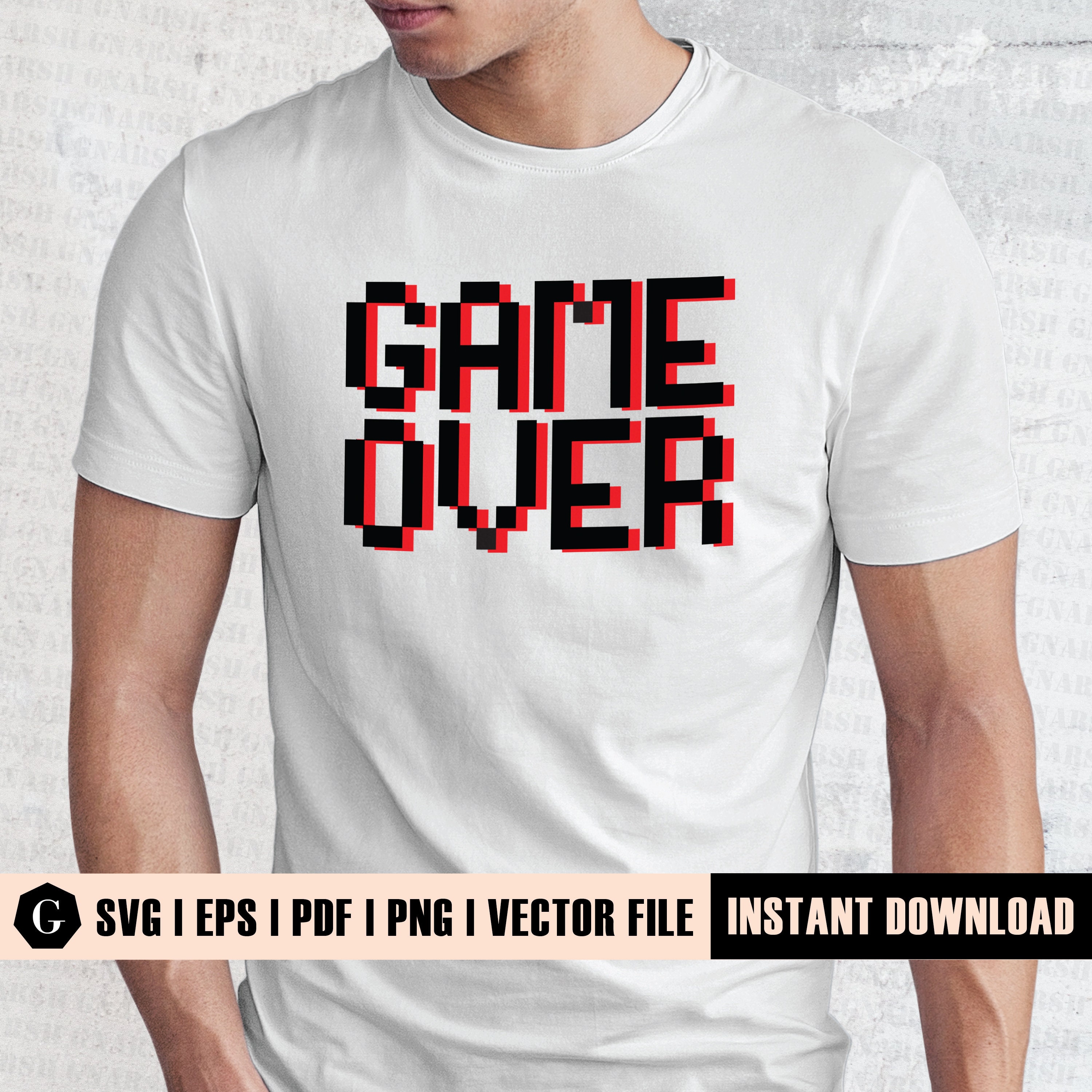 Game Over Svg Game Over Mask Game Over Shirt Gamer Svg | Etsy