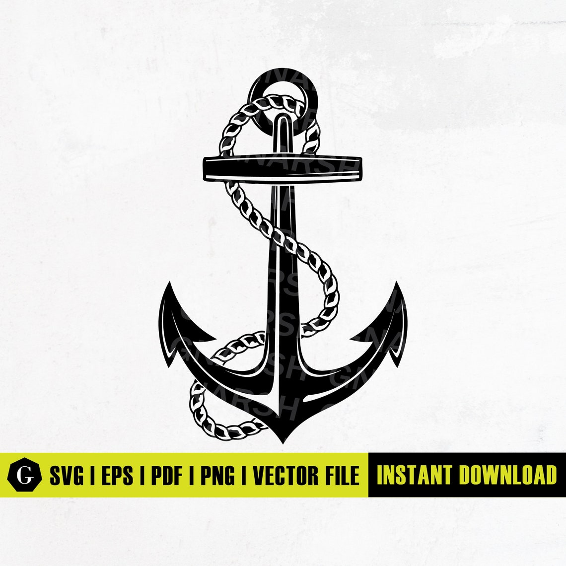 Anchor With Rope SVG | Nautical Vector Clipart (digital Download) - Etsy
