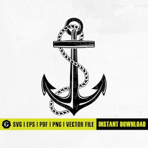 Rope Anchor Svg | Anchor Svg | Split Anchor Rope Svg | Boat Anchor Svg | Anchor Png | Anchor Svg Files for Cricut Ang Silhouette | Png Dxf