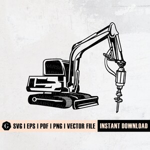 Pile Driver SVG | Heavy Equipment Svg | Construction Machine Svg | Truck Clipart for Cricut And Silhouette | Truck Decals | Excavator svg
