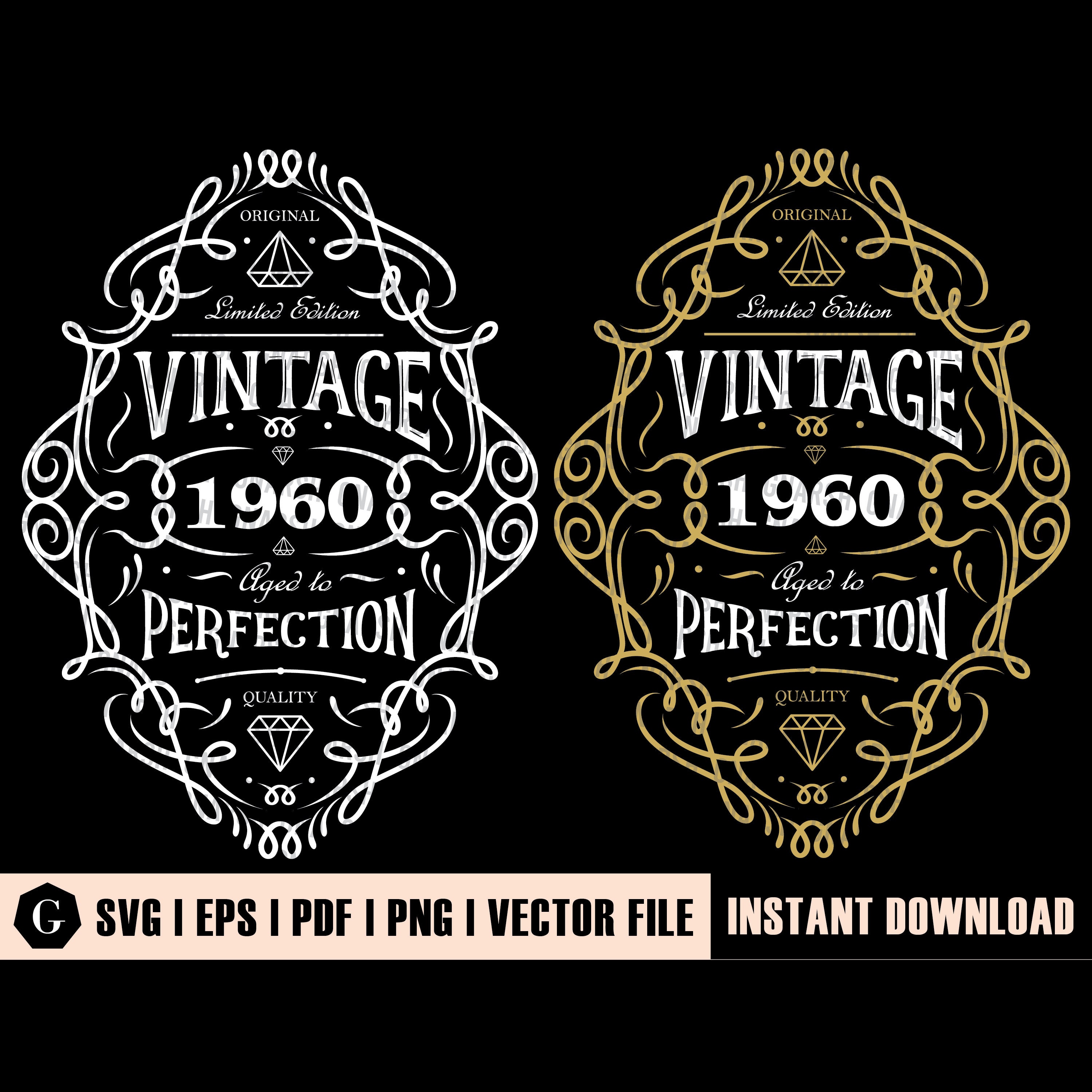 Vintage 1960 - The Birth of Legend | Aged to Perfection | 60th Birthday Shirt | Aged to perfection svg | 60th Birthday Gift