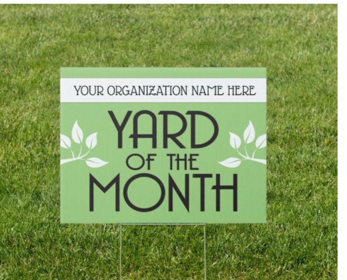 Yard of the Month Award Yard Sign Custom Yard Sign Double Etsy