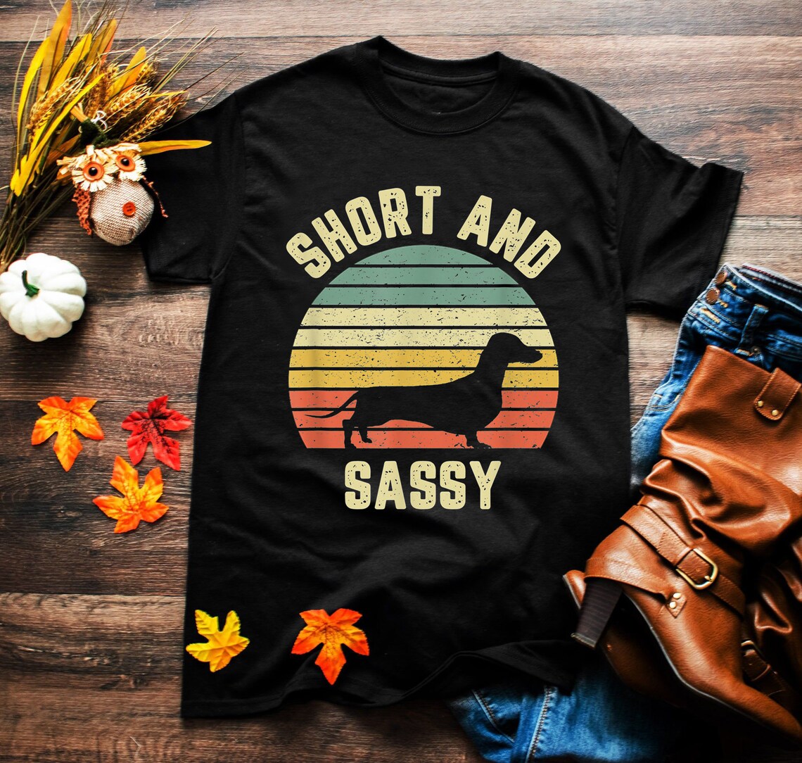 Short and Sassy Wiener Dog Shirt Cute Dachshund Retro Sunset Etsy