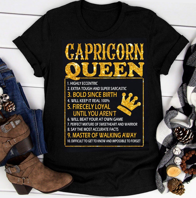Capricorn Queen Birthday Tshirt Birthday Party Present Etsy