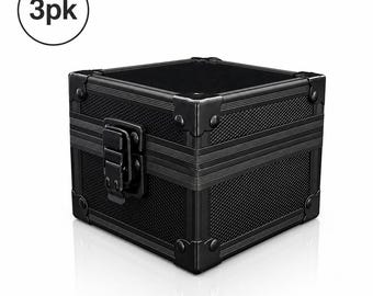 3pk Tactical Style Black Watch Box | Single Watch Travel Case with Pillow | Men’s Jewelry Storage Organizer | Gift Box - Watches & Jewelry