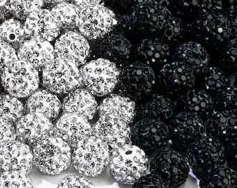 Disco Ball Rhinestone Beads [25pc] Sparkle Crystal Round Spacer Bead | Jewelry Making Supplies | Bracelet • Necklace • Earrings • Mala |10mm