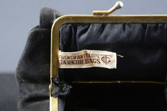 Vintage Tarkor French Antelope Black Suede Bag - image 4