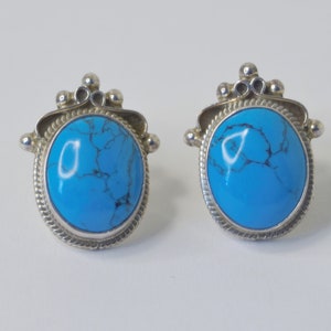 Sterling Silver Turquoise Clip on Earrings