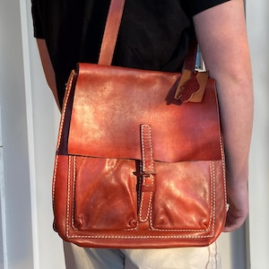 Roots Horween Raider's Brown Leather Backpack - Like New