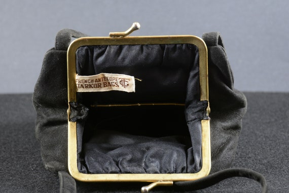 Vintage Tarkor French Antelope Black Suede Bag - image 5