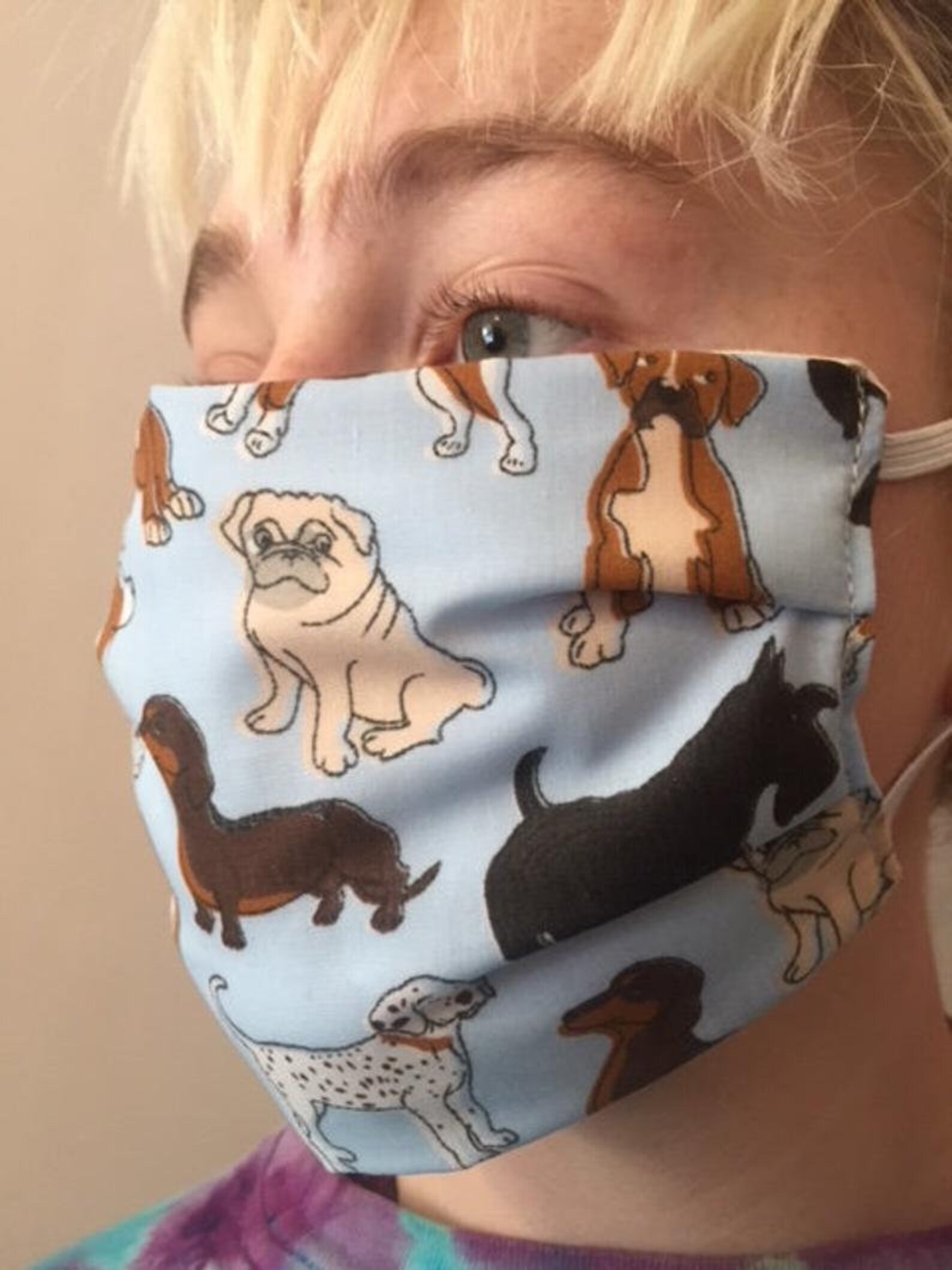 Kids Dog Face Mask uk dog print face mask 100 Cotton 3 LAYER Etsy