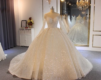 sparkly wedding gown
