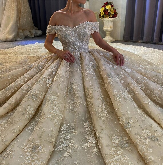 Stunning off Shoulder Exquisite Wedding Ballgown - Etsy UK