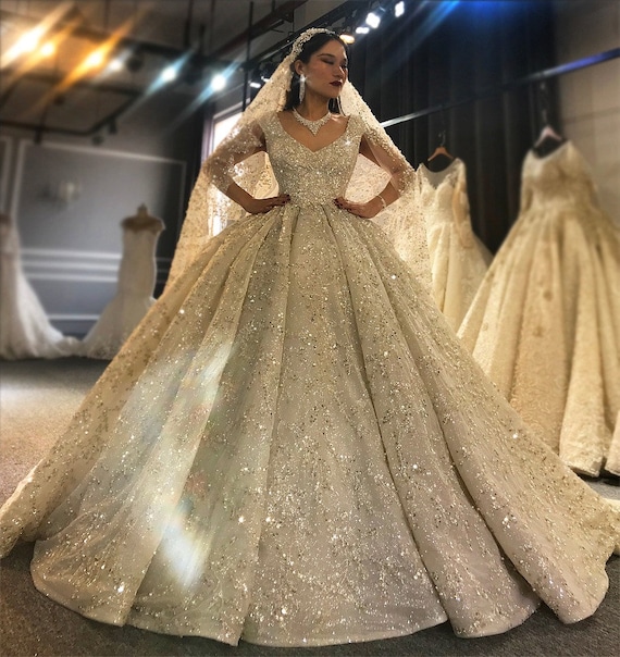 crystal wedding dress