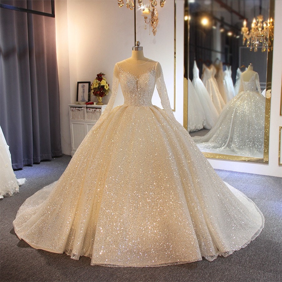 sparkly ball gown wedding dress